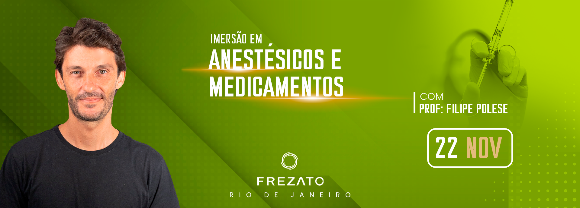 Imersão em anestésicos e medicamentos 